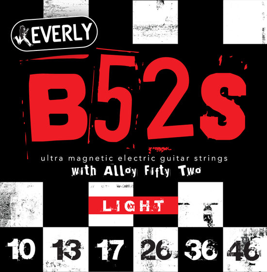 Everly B52s guitar strings package with gauges 10, 13, 17, 26, 36, 46 - Cleartone Strings
