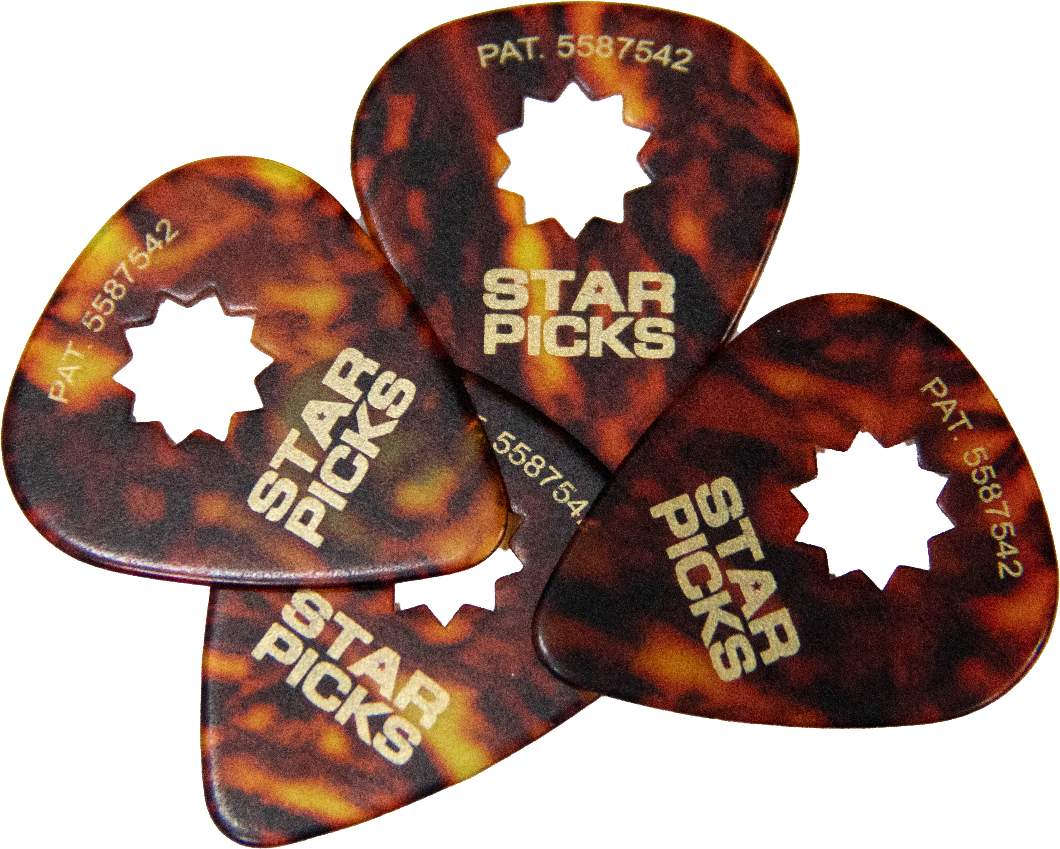 Tortoise Shell Star Picks - Cleartone Strings